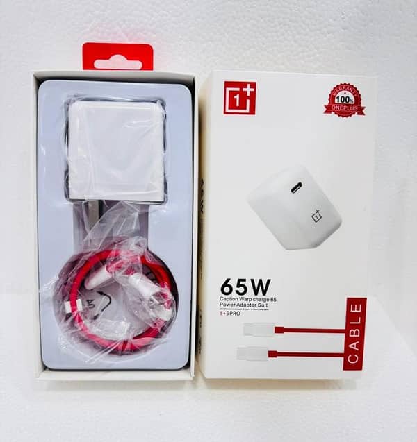 Original 65 W 1+ One Plus ORIGINAL CHARGER FAST CHARGING TYPE C TO C Cable ORIGINAL Charger 100 % charger with  type c cable