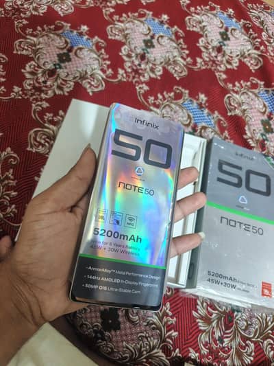 note 50 8/256  with box chrger call or whartapp 03074345251