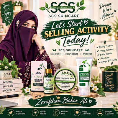 scs acne care set 3in1 face wash ,serum & mask -for clear skin #