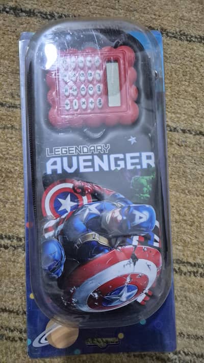 Legendary Avenger Kids Pencil Case with Built-in Calculator