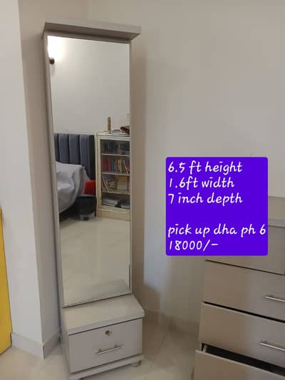 Full Length Standing Dressing Mirror with Storage Drawer – DHA Phase