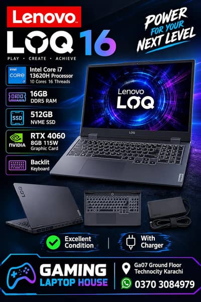 Lenovo LOQ 16 | RTX 4060 | Ci7 13620H