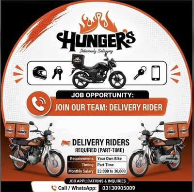 Delivery Riders Required - Part Time