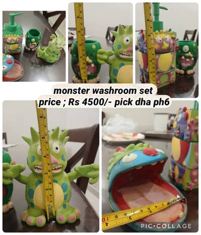 *Monster Washroom Accessories Set Available for Sale*