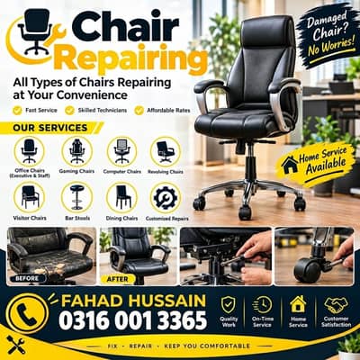 Revolving Chair /Office chair Repairing/ Gaming Chair Repair services