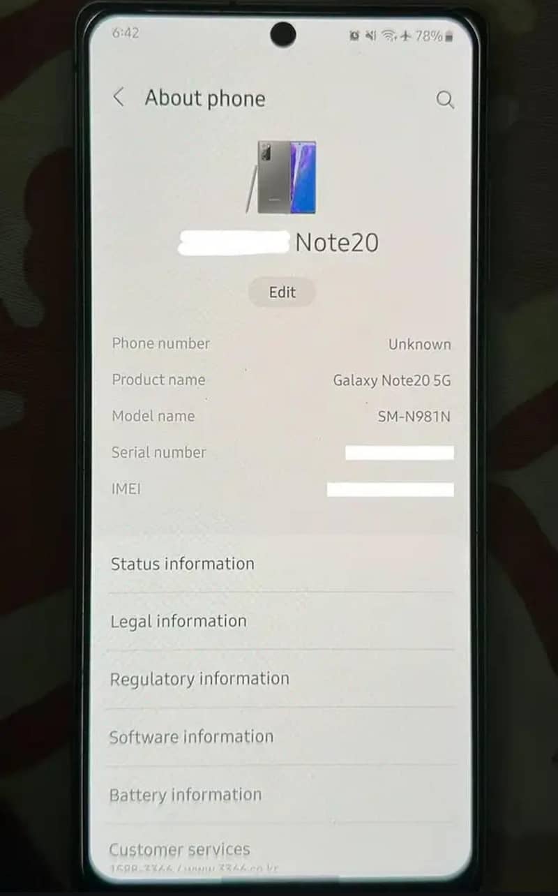 Samsung Mobile Note 20 0