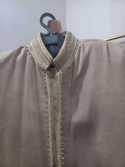 Dolha Sherwani and one Coat Brown Color