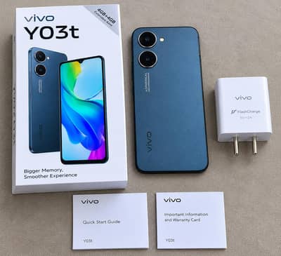 Vivo Y03t 4/64GB PTA Approved With Box & Charger