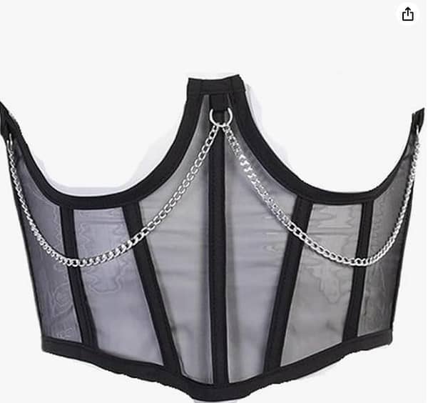 Sexy Underbust Corset Belt with Metal Chain for Women Shaping Strap Top Curve Slimming Lace Bustiers with High Waist Belt e r5972