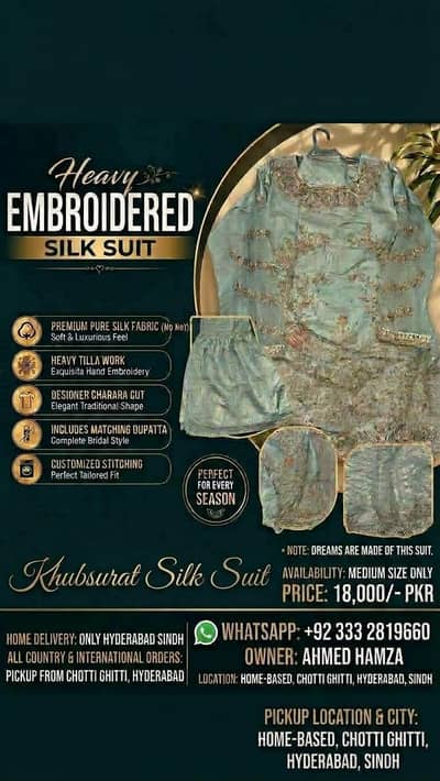 Mint Green Embroidered Gharara Suit