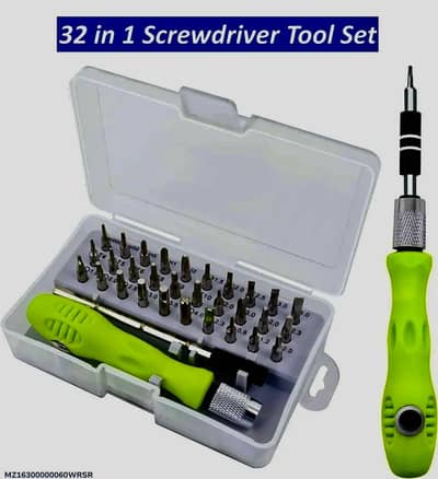 32 in 1 screwdriver tool set with green handle