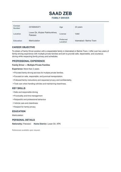 muje driving job chaye (0318-094-54-71)