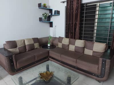 L Shape Sofa with Cushions 5 seater