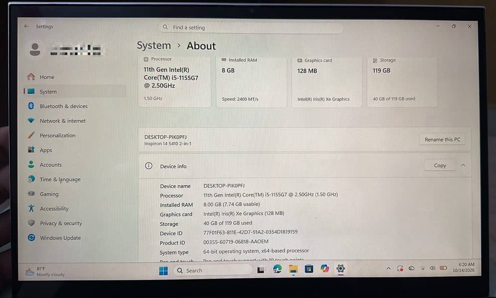 Dell laptop 5