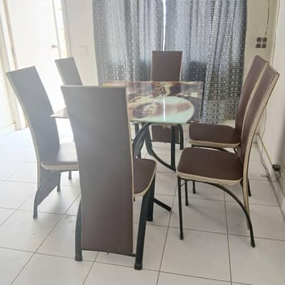six chair draining table