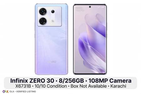 Infinix Zero 30 8/256GB - 10/10 - PTA Approved