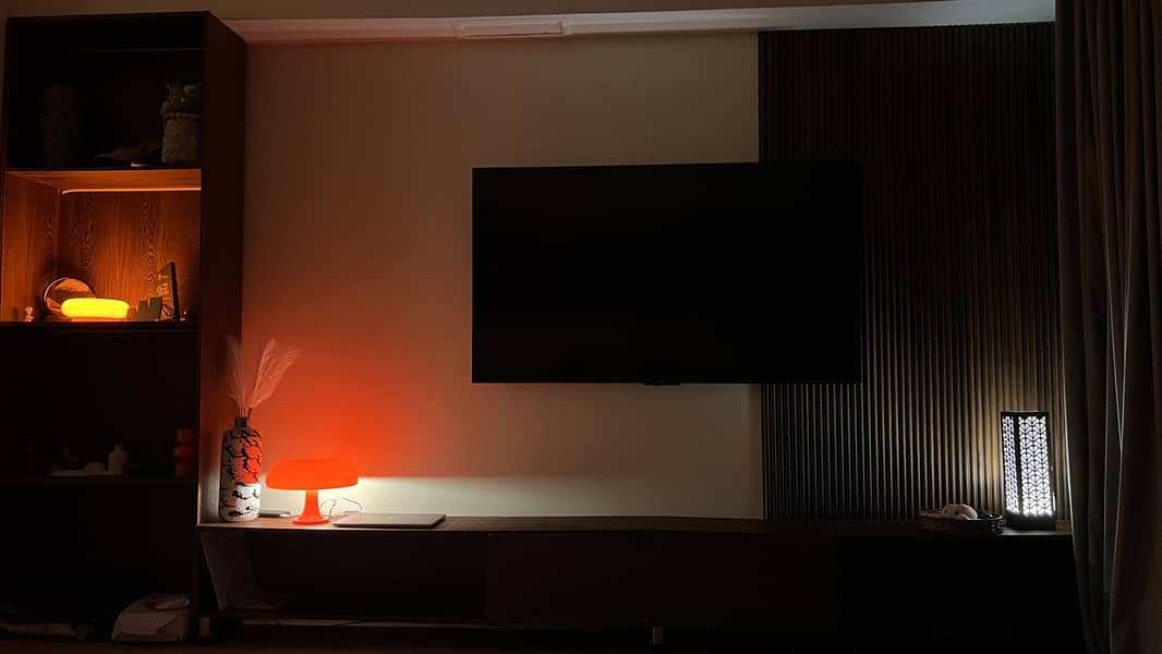 Modern media wall with console table 3