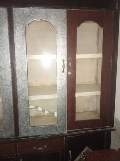 Wooden Crockery Showcase Cabinet - Excellent Condition