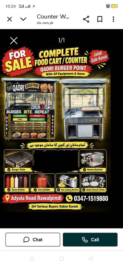 Fast food fries + burger + shwarma new fancy counter for sale
