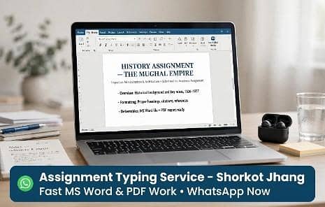 Assignment typing service in shorkot jhang