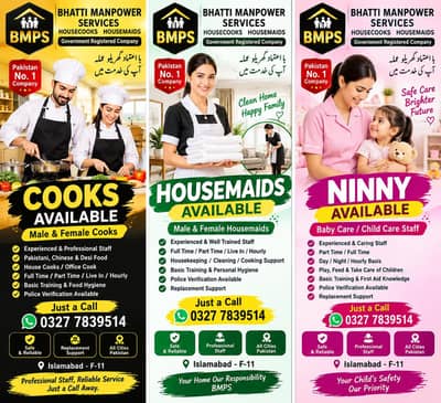 housemaids,babysitter,Ninny,drivers,patientcare,officeboy,all staff