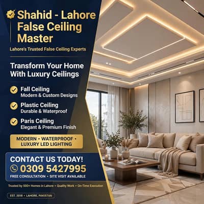 Fall ceiling work in Lahore