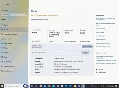 HP EliteBook 820 G3-i5-6th Gen-8GBRAM 256GB SSD-12.5” Windows 10 pro.