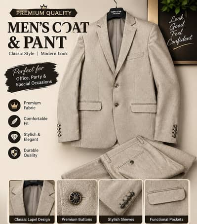 Skin Shaded Colour Coat For Mens