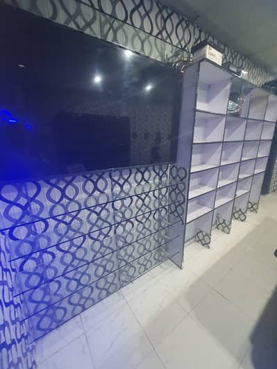 Shop Racks, Glass Shelves & Display Counters Set for Sale