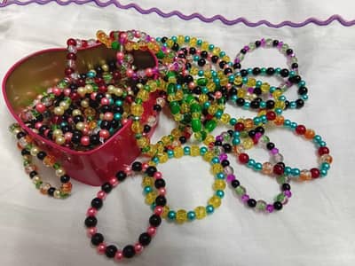 Beautiful, stretchable braclets made of crystal beads.