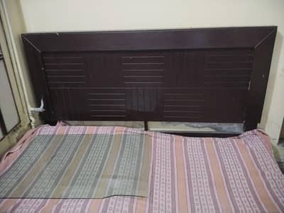 Wooden Bed with 2 side tables and 1 big table