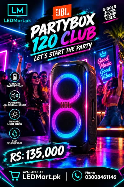 JBL PARTY BOX MODEL 120 CLUB LETS START PARTY