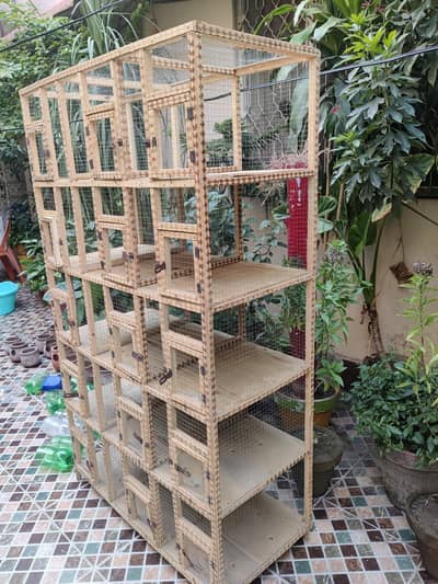 15 portion wooden cage
