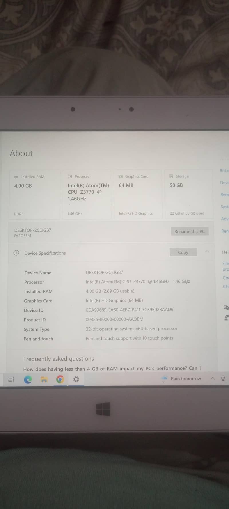 Fujitsu windows tab 6