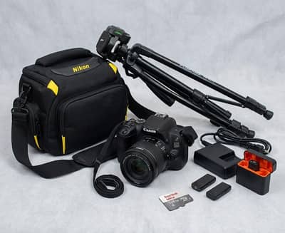 Canon DSLR Camera Set with Lens, Tripod & Bag (Shutter 2200)