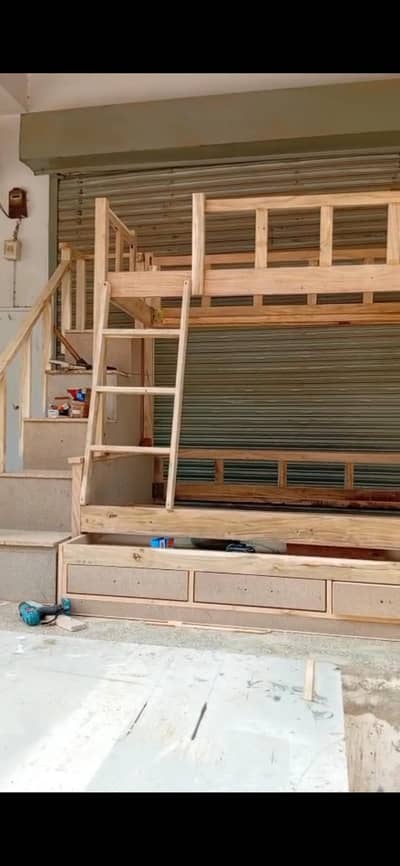 wooden single bed