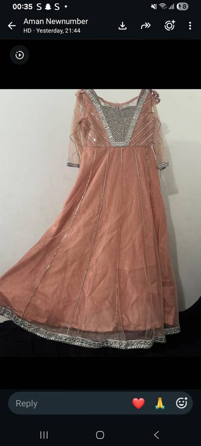 Peach Fancy Frock for Nikkah, Engagement, Walima & Formal Events