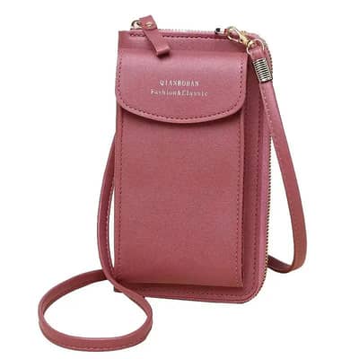 ladies crossbody mobile pouch bage pink black