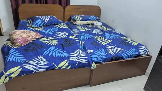 2 Single Beds and 2 door Wardrobe