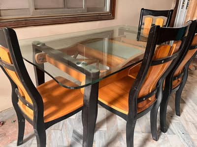 6 solid wood chair dining table