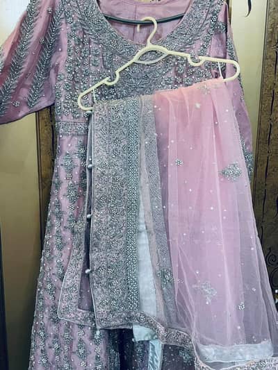 Elegant Light Pink / Dusty Rose Heavily Embellished Maxi