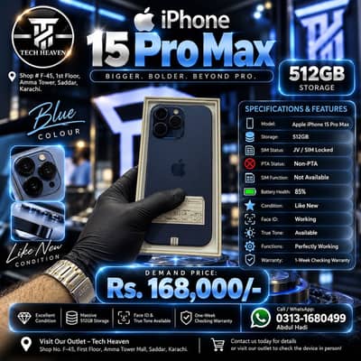 iPhone 15 Pro Max | 512 GB | Jv Sim locked | Apple iPhone 15 Pro Max