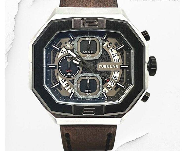 Premium Octagonal Dial Chronograph Watch ⌚ 0
