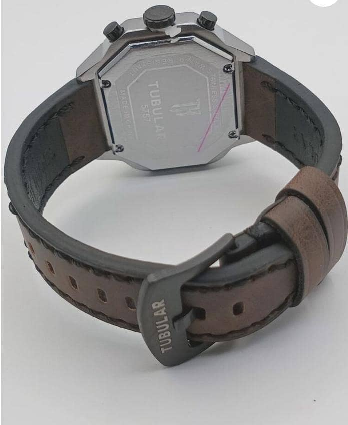 Premium Octagonal Dial Chronograph Watch ⌚ 1