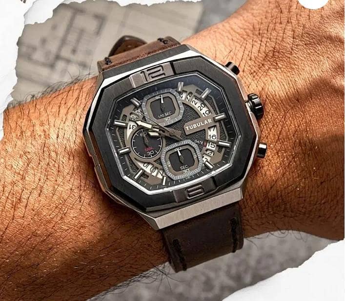 Premium Octagonal Dial Chronograph Watch ⌚ 2