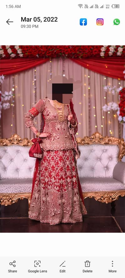 Luxury Red & Golden Bridal Lehenga – Worn Once, Excellent Condition