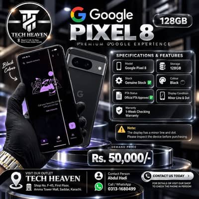 Google Pixel 8 | 128 GB | Official PTA Approved | Minor Line And Dot