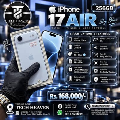 iPhone 17 Air | 256 GB | Jv Sim Locked | Non PTA