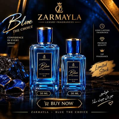 zarmayla fragrances . blue the choice 50ml 2000 or 30ml. 1200
