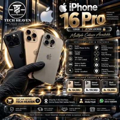 iPhone 16 Pro | 12& GB | Jv Sim Locked | Multiple Colours Available